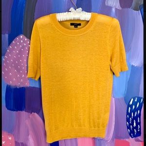 J Crew Short Sleeve Silk Blended Crewneck Sweater